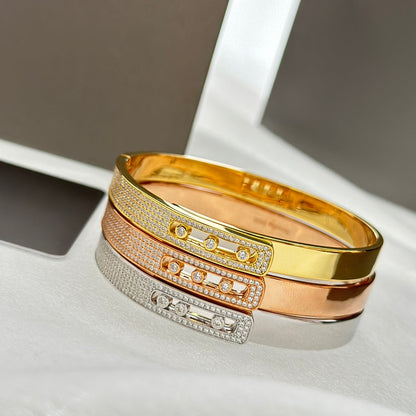 [⭐Spark]Move Noa Rose Gold Pavé Diamond Bangle Bracelet