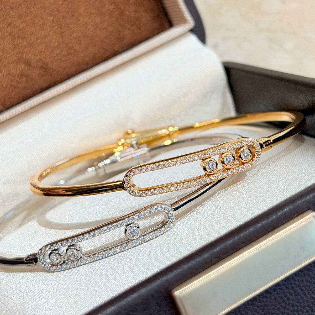 [⭐Spark]Move Pavé Diamond Bangle Bracelet M