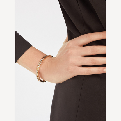 [⭐Spark]ZERO 1 SPIRAL AND PAVED DIAMOND GOLD BRACELET