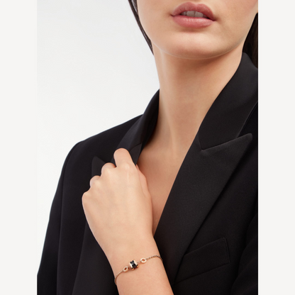 [⭐Spark]ZERO 1 SOFT PINK GOLD AND BLACK CERAMIC BRACELET