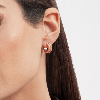 [⭐Spark]ZERO 1 ROCK GOLD EARRINGS WITH STUDDED SPIRAL AND PAVED DIAMONDS