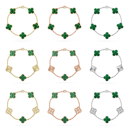 [⭐Spark] CLOVER 5 MOTIF MALACHITE BRACELET COLLECTION