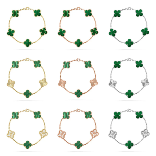 [⭐Spark] CLOVER 5 MOTIF MALACHITE BRACELET COLLECTION