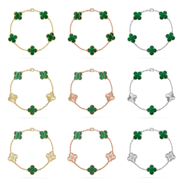 [⭐Spark] CLOVER 5 MOTIF MALACHITE BRACELET COLLECTION