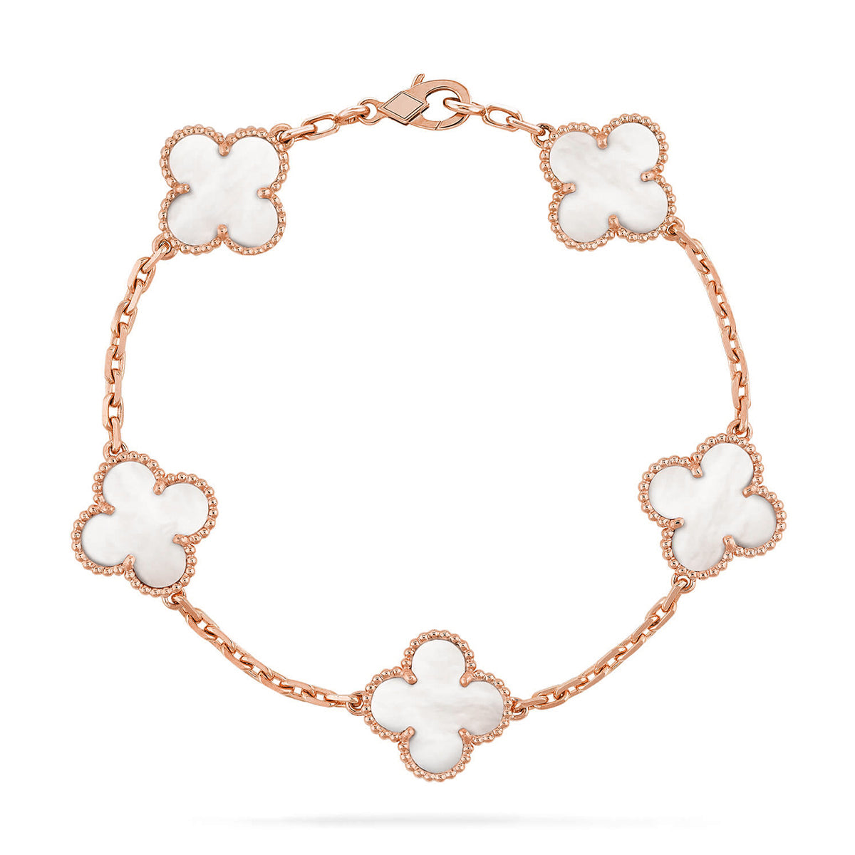 [⭐Spark]CLOVER WHITE PEARL MOP 5 MOTIF BRACELET COLLECTION