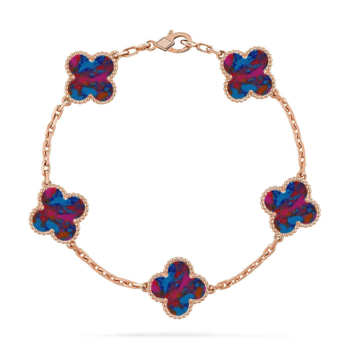 [⭐Spark]CLOVER 5 MOTIF COLOR GEMSTONES BRACELET COLLECTION