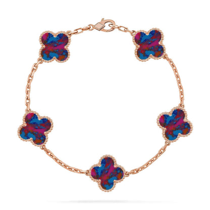 [⭐Spark]CLOVER 5 MOTIF COLOR GEMSTONES BRACELET COLLECTION
