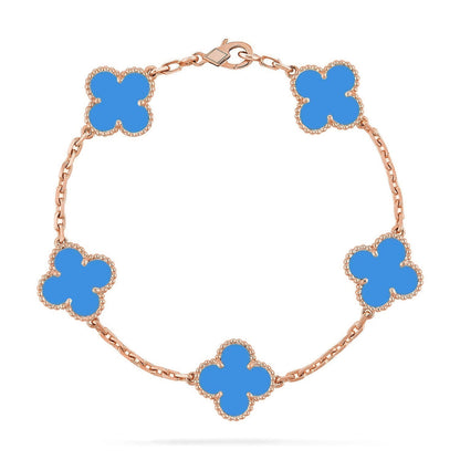 [⭐Spark] CLOVER 5 MOTIF BLUE AGATE BRACELET COLLECTION
