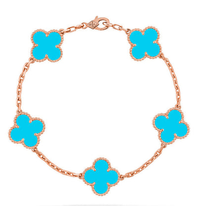 [⭐Spark] CLOVER 5 MOTIF TURQUOISE BRACELET COLLECTION