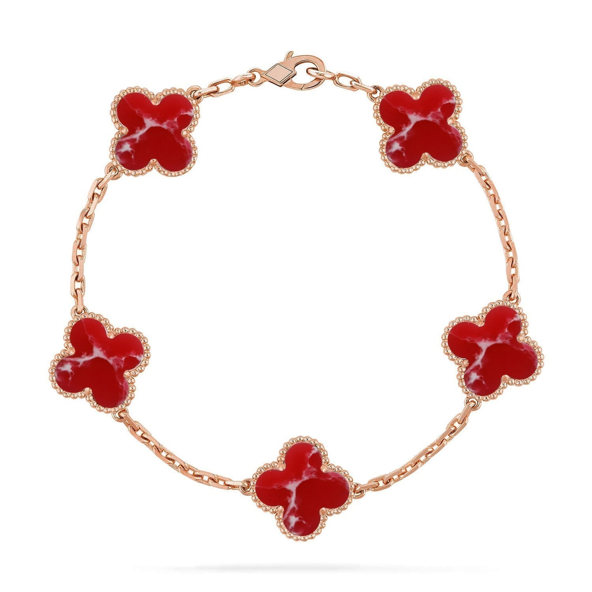 [⭐Spark]CLOVER 5 MOTIF RED PATTERN BRACELET COLLECTION