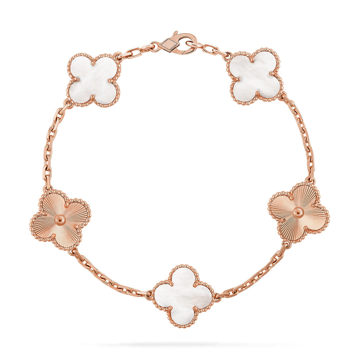 [⭐Spark]CLOVER WHITE PEARL MOP 5 MOTIF BRACELET COLLECTION