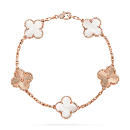 [⭐Spark]CLOVER WHITE PEARL MOP 5 MOTIF BRACELET COLLECTION