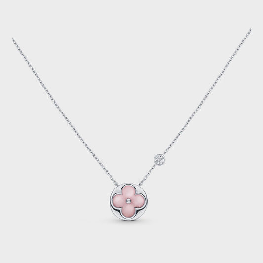 [⭐Spark]SUN MOTIF PINK MOP SILVER BRACELET