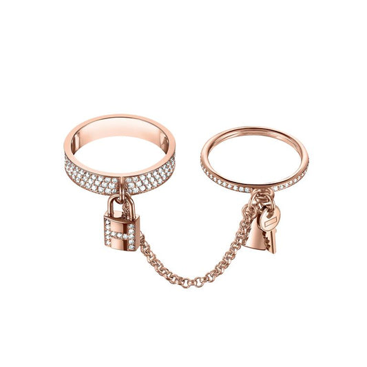 [⭐Spark]HM KELLY CLOCHETTE DOUBLE RING IN  WITH DIAMONDS