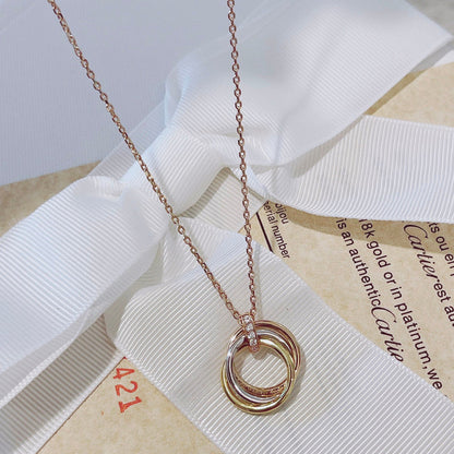 [⭐Spark]TRINITY NECKLACE GOLD  DIAMONDS