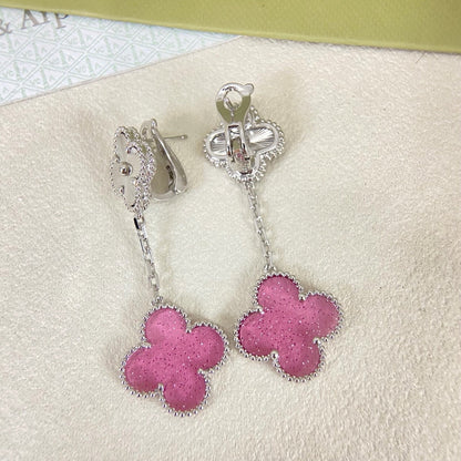 [⭐Spark]2026 NEW CLOVER 2 MOTIF  BUBBLE PINK ENAMEL