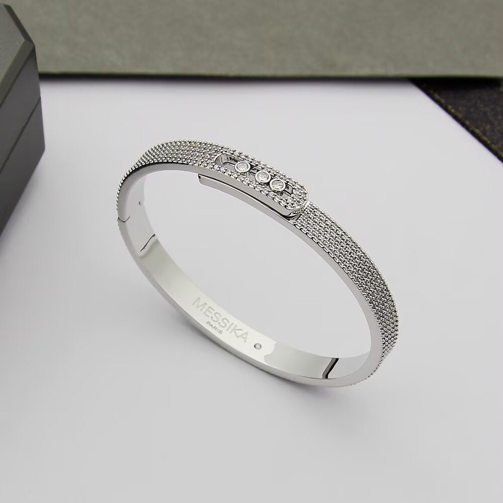 [⭐Spark]Move Noa Full Pavé Diamond Bangle Bracelet