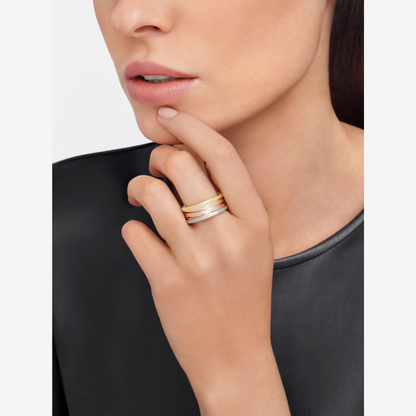 [⭐Spark]ZERO 1 THREE-BAND ROSE WHITE AND YELLOW RING