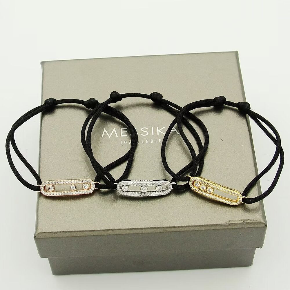 [⭐Spark]Messika Care(s) pink cord pavé bracelet
