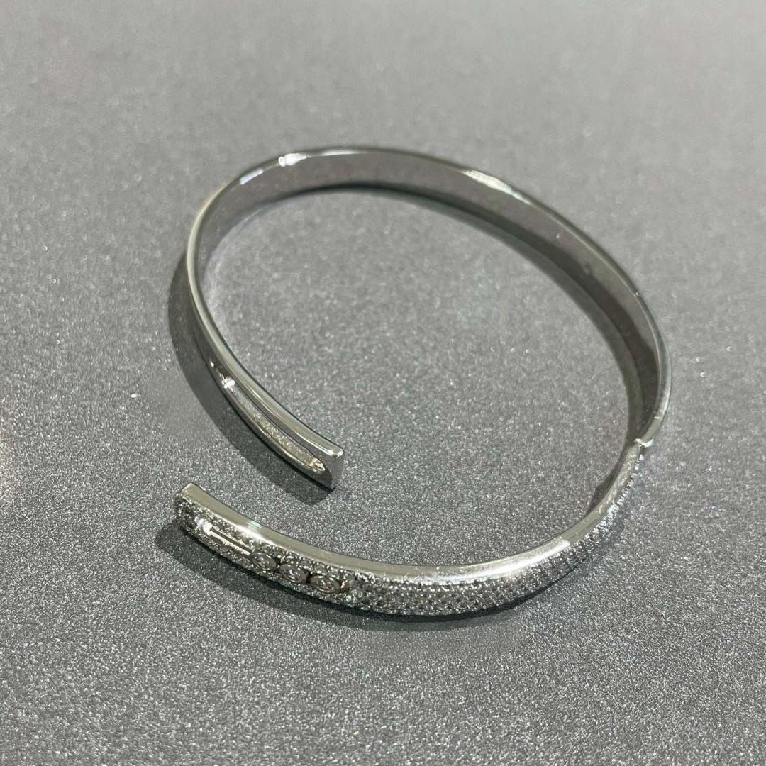 [⭐Spark]Move Noa Rose Gold Pavé Diamond Bangle Bracelet