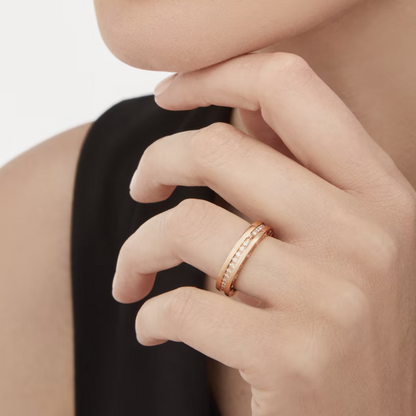 [⭐Spark]ZERO 1 ONE-BAND PAVED DIAMONDS ON THE SPIRAL RING