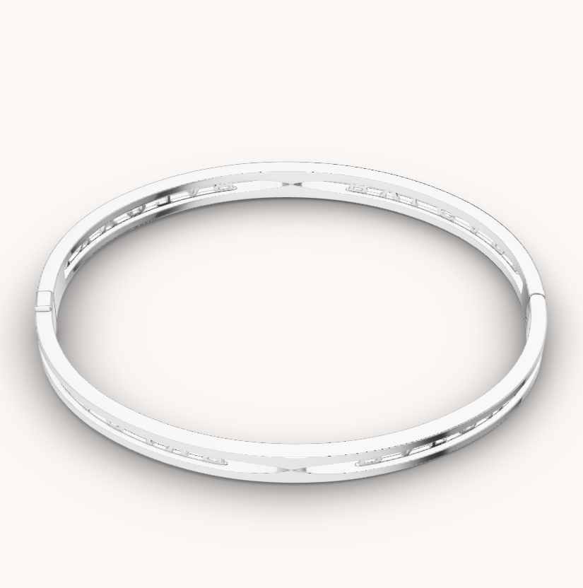 [⭐Spark]ZERO 1 SPIRAL LOGO SILVER BRACELET
