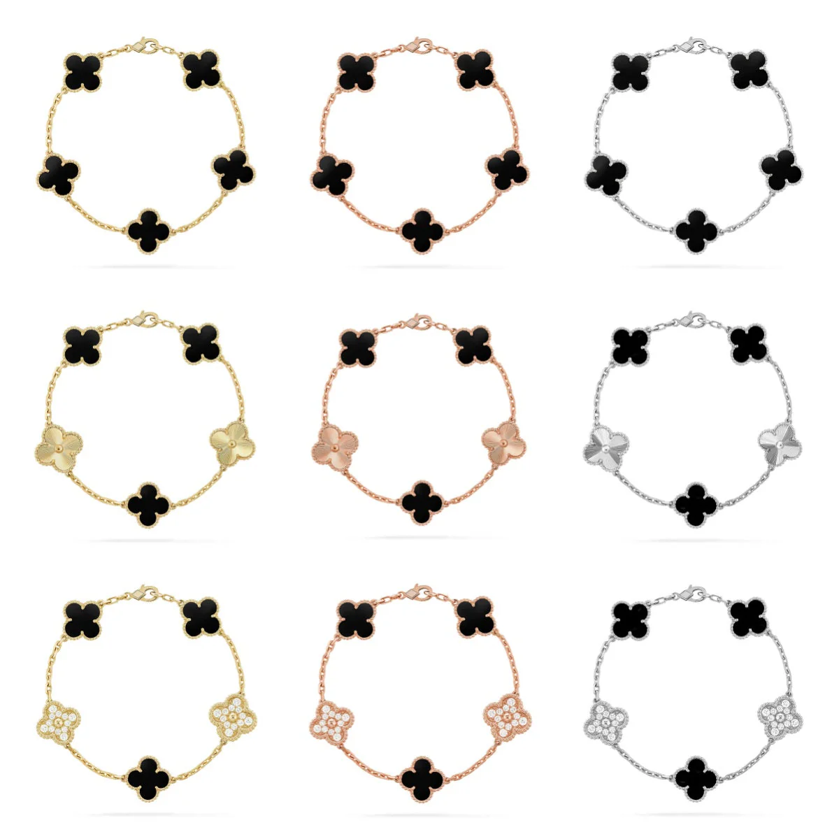[⭐Spark] CLOVER 5 MOTIF ONYXS BRACELET COLLECTION