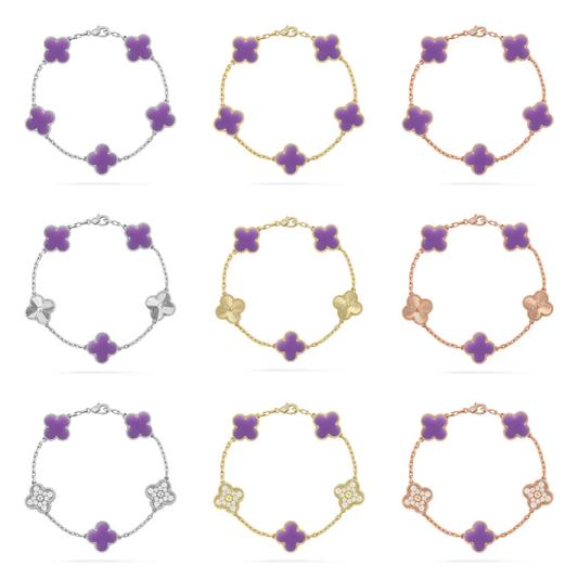 [⭐Spark]CLOVER 5 MOTIF LIGHT PURPLE BRACELET COLLECTION