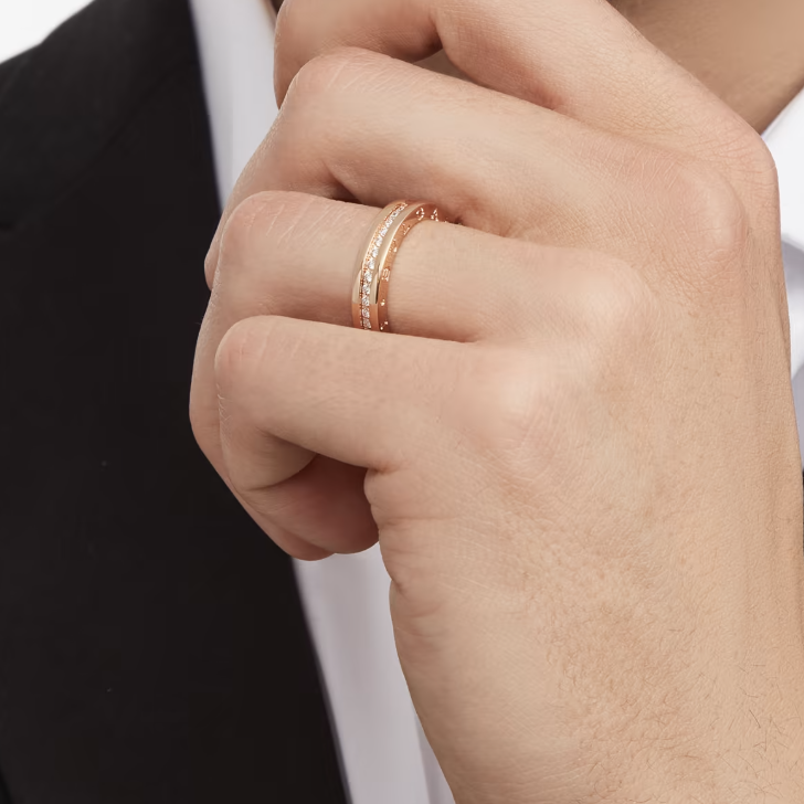 [⭐Spark]ZERO 1 ONE-BAND PAVED DIAMONDS ON THE SPIRAL RING