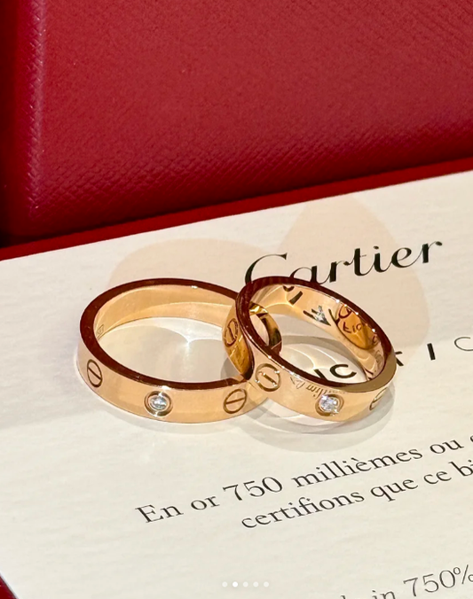 [⭐Spark]LOVE RING 4MM 1 DIAMOND