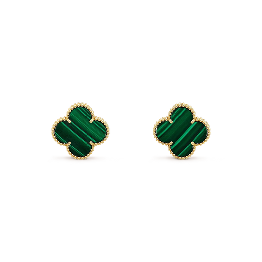 [⭐Spark]CLOVER MINI 9.5MM MALACHITE  EARRINGS