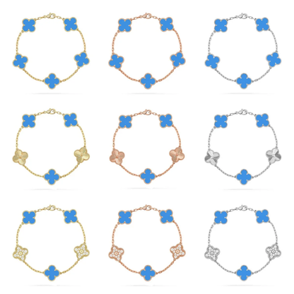 [⭐Spark] CLOVER 5 MOTIF BLUE AGATE BRACELET COLLECTION