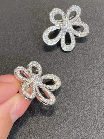 [⭐Spark]FLOWERLACE EARRINGS FULL DIAMONDS