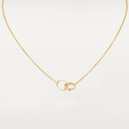 [⭐Spark]LOVE NECKLACE DOUBLE RING GOLD