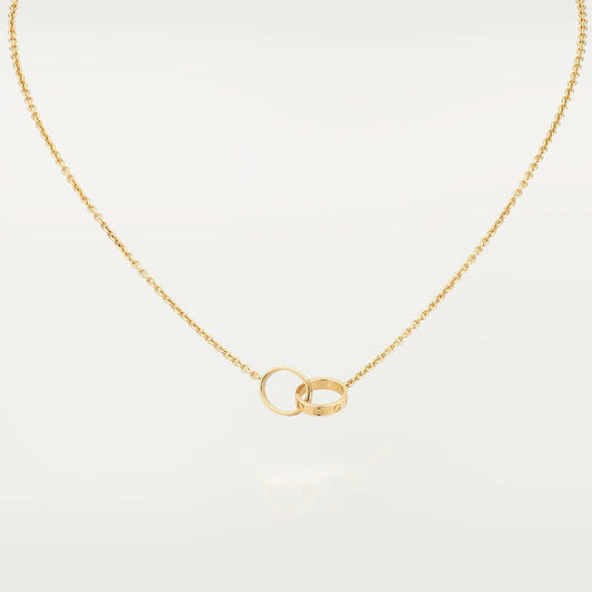 [⭐Spark]LOVE NECKLACE DOUBLE RING GOLD