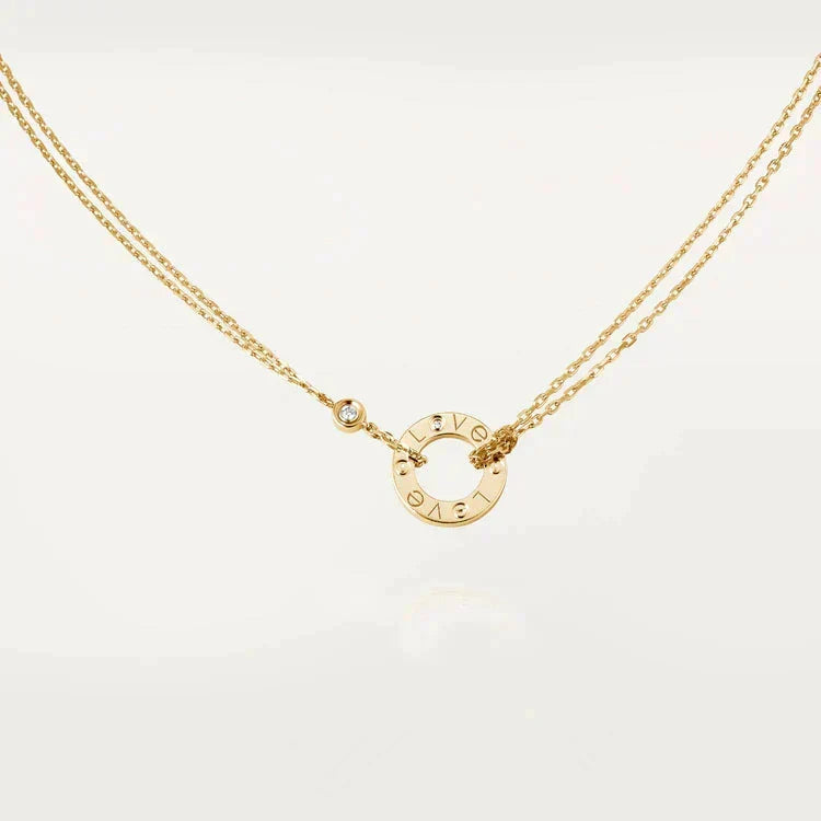 [⭐Spark]LOVE NECKLACE 16MM 2 DIAMONDS
