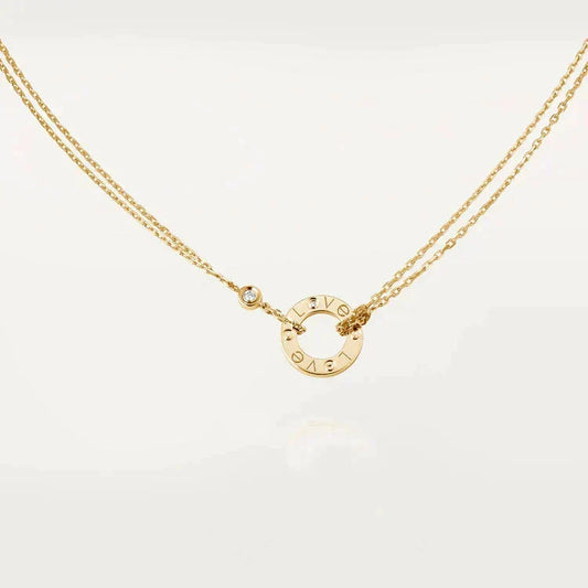 [⭐Spark]LOVE NECKLACE 16MM 2 DIAMONDS