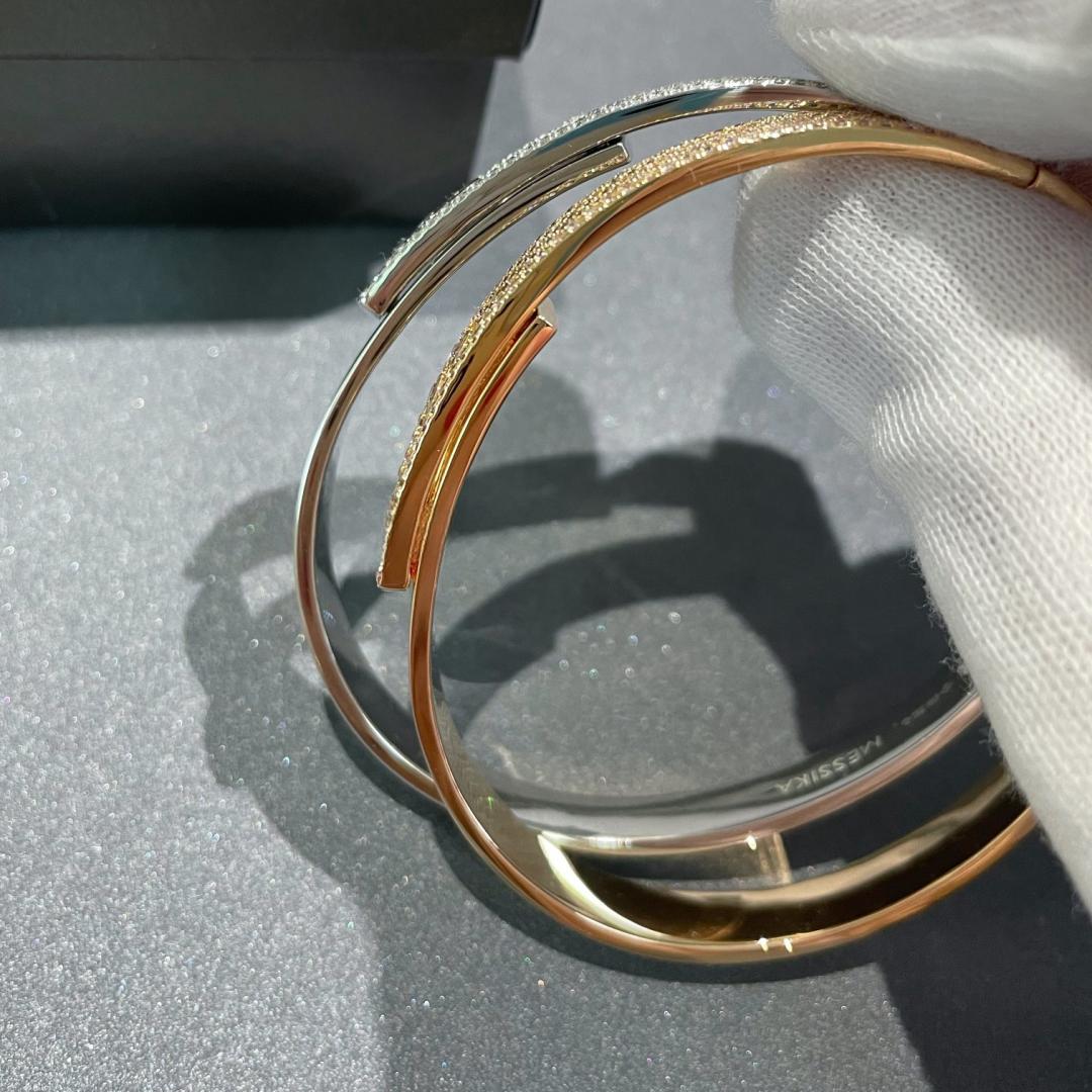 [⭐Spark]Move Noa Rose Gold Pavé Diamond Bangle Bracelet