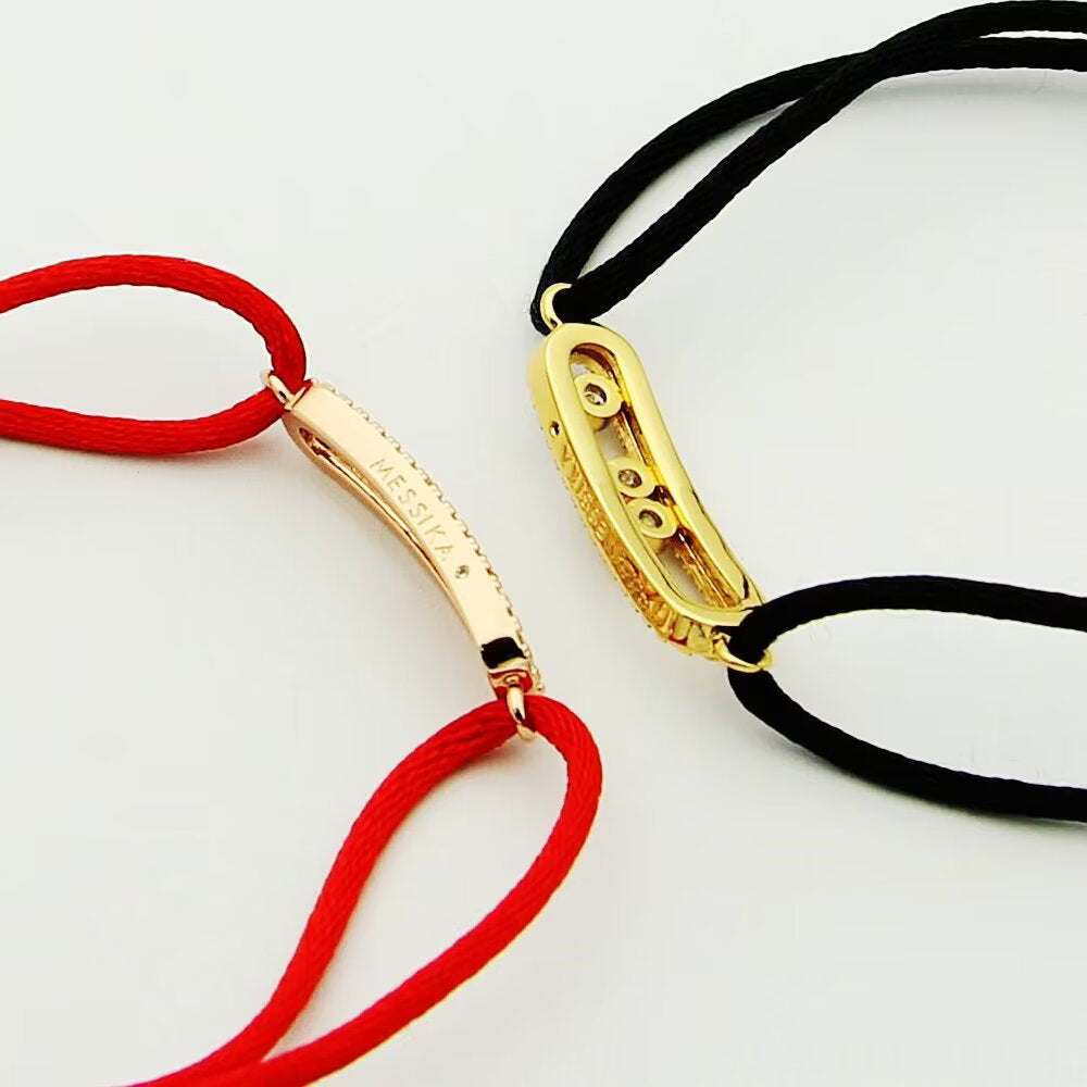 [⭐Spark]Messika Care(s) pink cord pavé bracelet