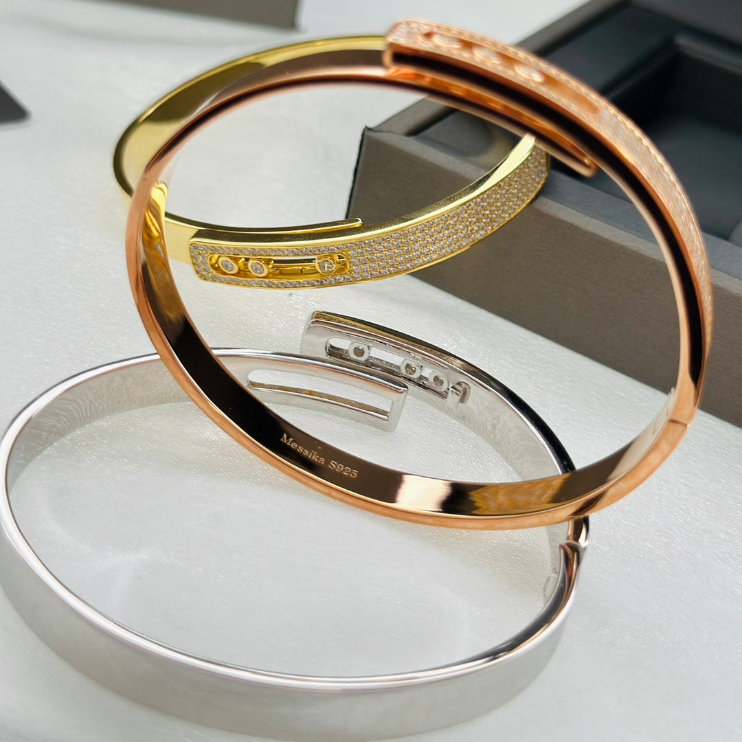 [⭐Spark]Move Noa Rose Gold Pavé Diamond Bangle Bracelet