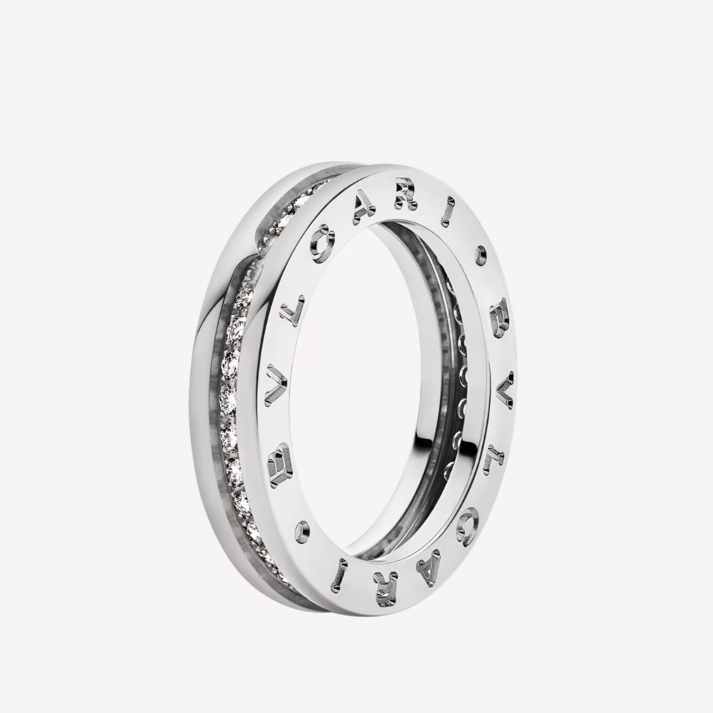 [⭐Spark]ZERO 1 ONE-BAND PAVED DIAMONDS ON THE SPIRAL RING