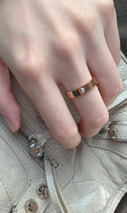 [⭐Spark]LOVE RING 4MM 1 DIAMOND
