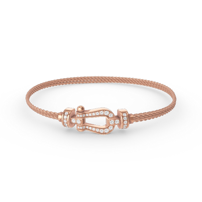 [⭐Spark]FORCE SMALL HORSESHOE  DIAMOND CHAIN ROPE BRACELET