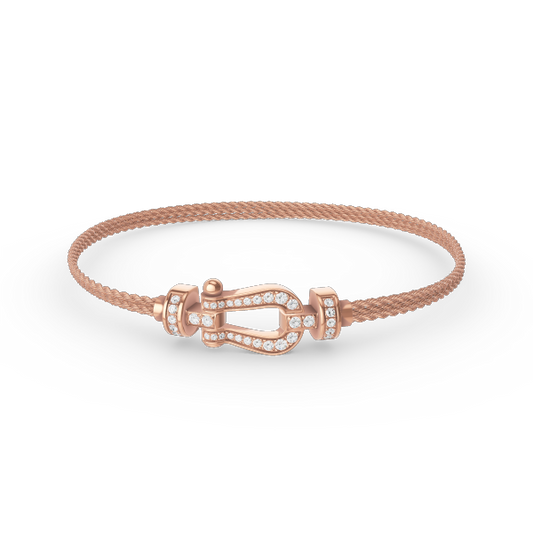 [⭐Spark]FORCE SMALL HORSESHOE  DIAMOND CHAIN ROPE BRACELET