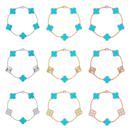 [⭐Spark] CLOVER 5 MOTIF TURQUOISE BRACELET COLLECTION