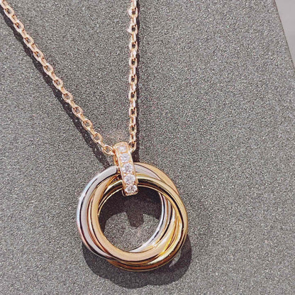 [⭐Spark]TRINITY NECKLACE GOLD  DIAMONDS