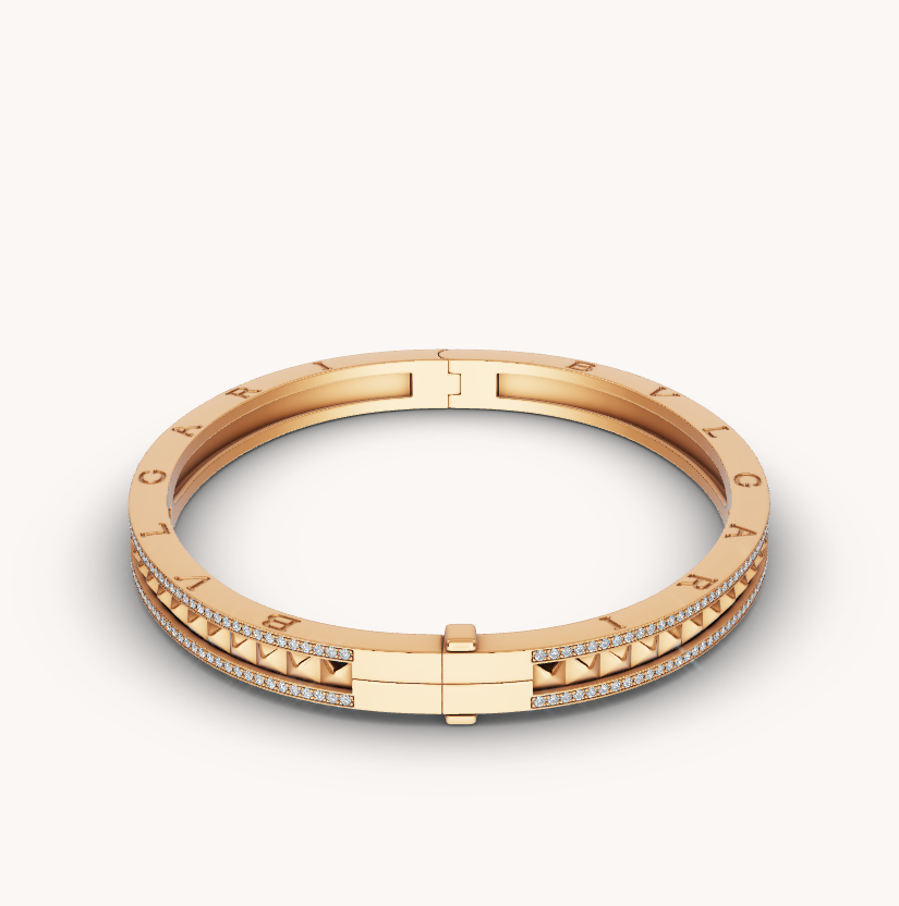 [⭐Spark]ZERO 1 SPIRAL AND PAVED DIAMOND GOLD BRACELET