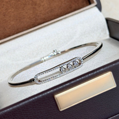 [⭐Spark]Move Pavé Diamond Bangle Bracelet M