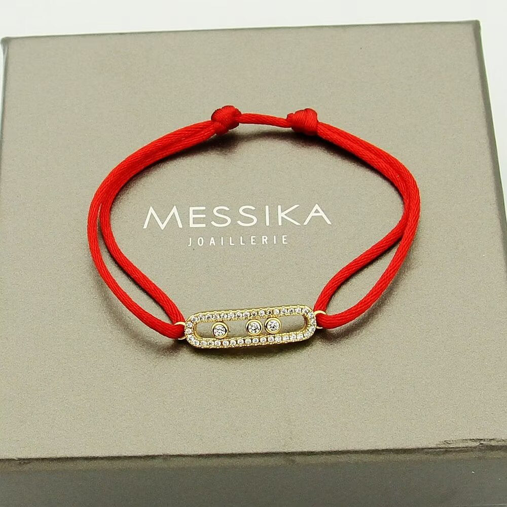 [⭐Spark]Messika Care(s) pink cord pavé bracelet