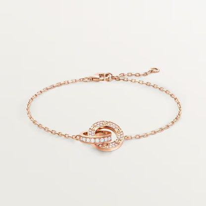 [⭐Spark]LOVE DOUBLE RING FULL DIAMOND BRACELET